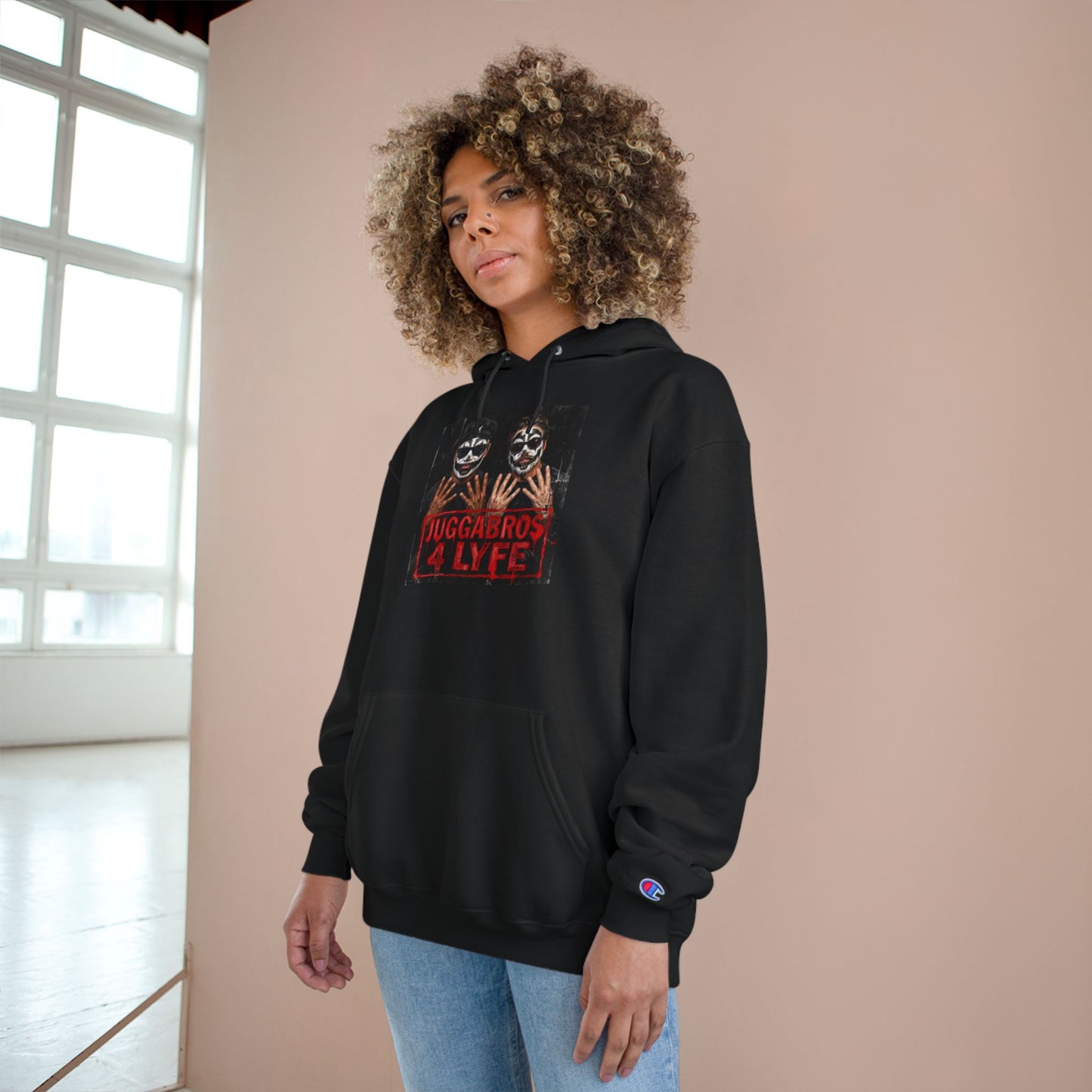 Juggabros 4 Lyfe Hoodie — White Champion-Style Rap Crewneck/Coach and Bro
