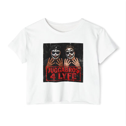 Crop Top — "Juggabros 4 Lyfe" Festival Graphic Crop Top/Coach and Bro