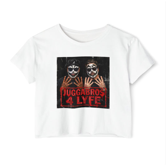 Crop Top — "Juggabros 4 Lyfe" Festival Graphic Crop Top/Coach and Bro