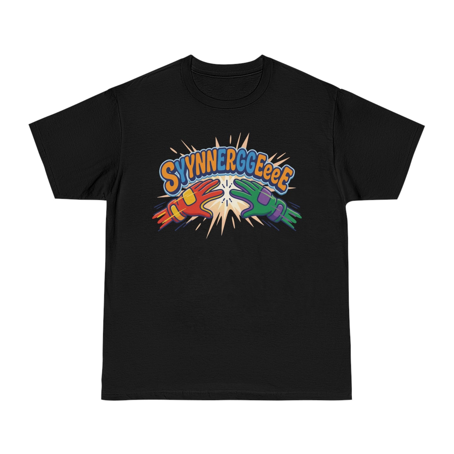 "SYYNNERRGGEEeeE" Cartoon Hammer Graphic Tee/Coach and Company