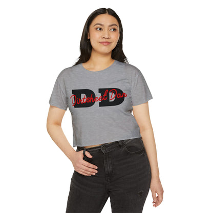 DirtSheet Dan Crop Top — Women's Festival Graphic Tee/Coach and Bro