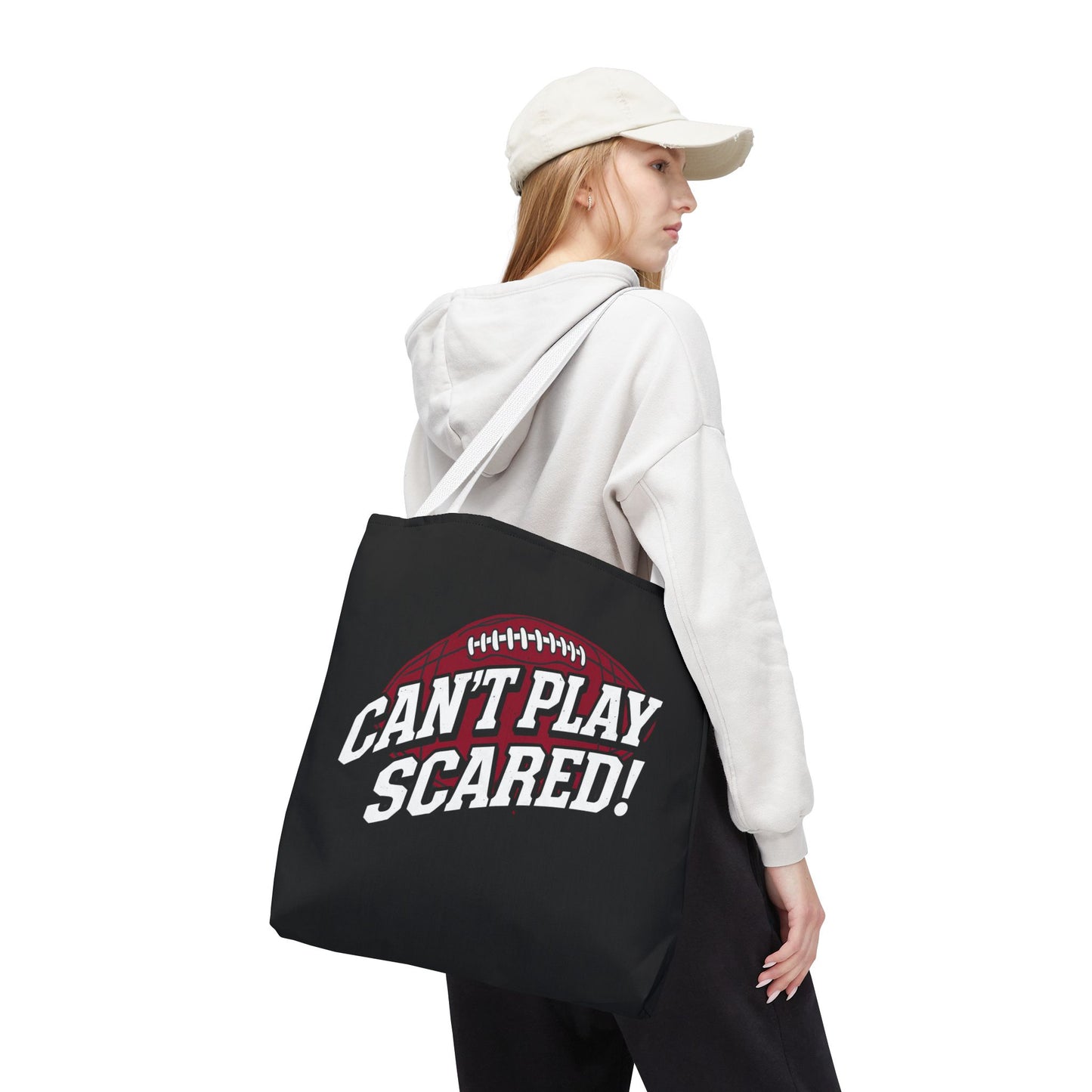 Can't Play Scared Football Tote Bag