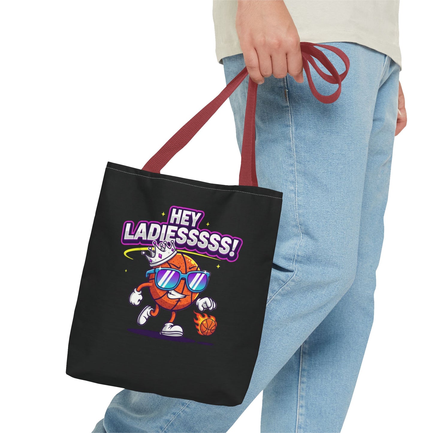 Hey Ladies Basketball Tote Bag (Black)