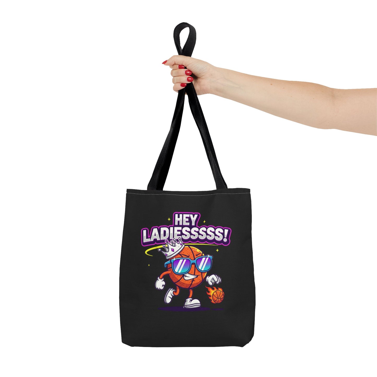 Hey Ladies Basketball Tote Bag (Black)