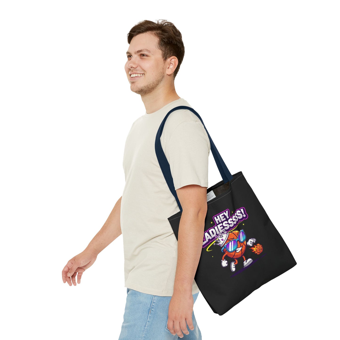 Hey Ladies Basketball Tote Bag (Black)