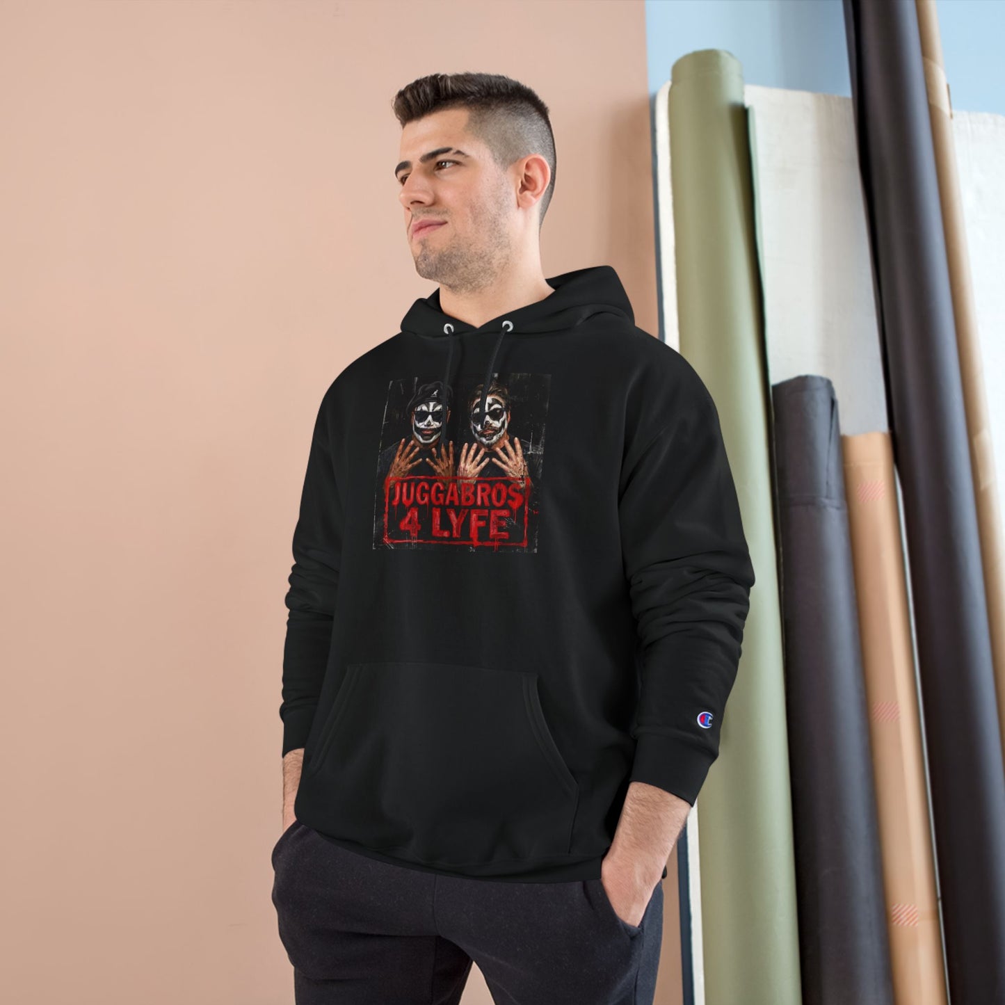Juggabros 4 Lyfe Hoodie — White Champion-Style Rap Crewneck/Coach and Bro