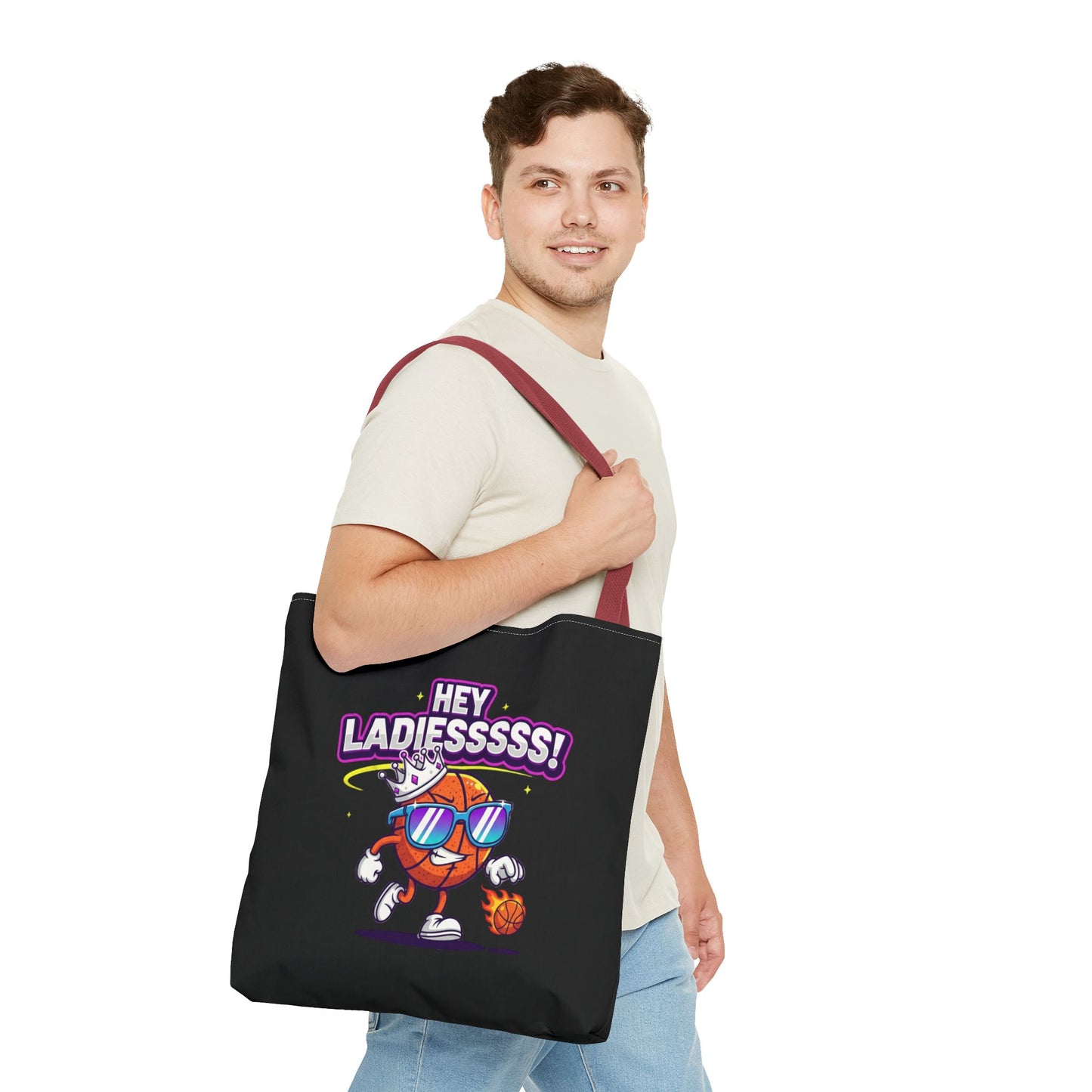 Hey Ladies Basketball Tote Bag (Black)
