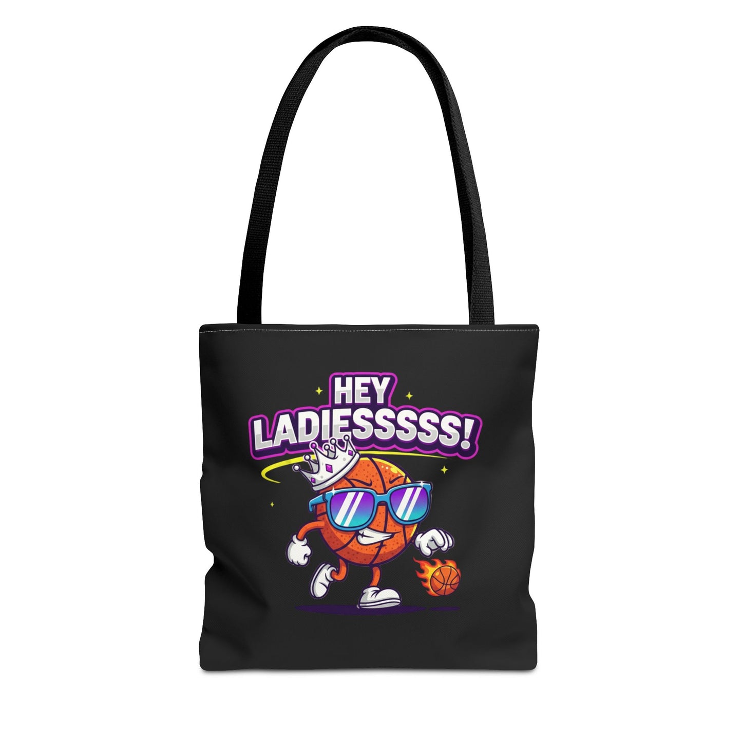Hey Ladies Basketball Tote Bag (Black)
