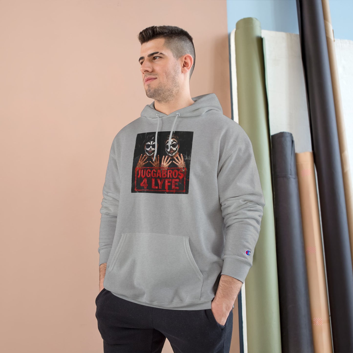 Juggabros 4 Lyfe Hoodie — White Champion-Style Rap Crewneck/Coach and Bro