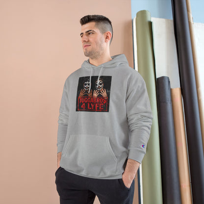 Juggabros 4 Lyfe Hoodie — White Champion-Style Rap Crewneck/Coach and Bro