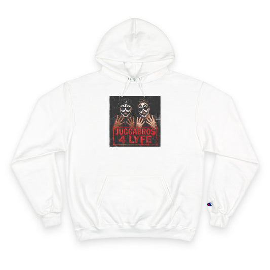 Juggabros 4 Lyfe Hoodie — White Champion-Style Rap Crewneck/Coach and Bro