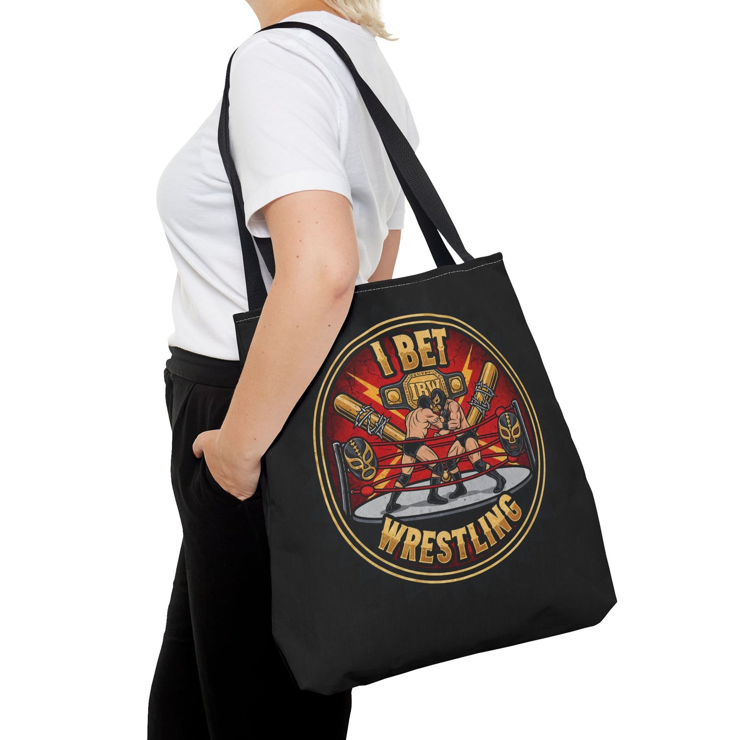I Bet Wrestling Ring Tote Bag (Black)
