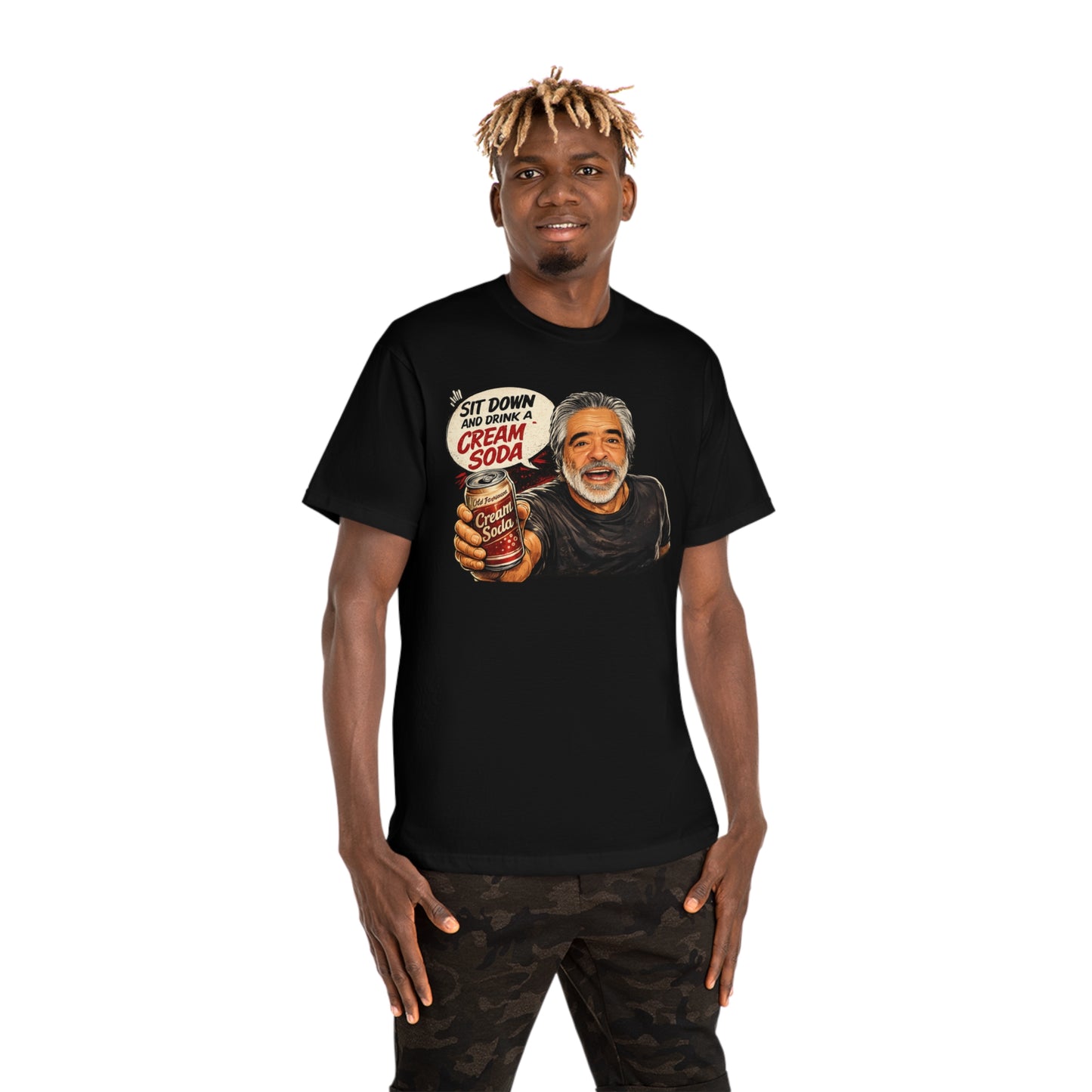 “Sit Down and Have a Cream Soda” Graphic T‑Shirt/Coach and Bro