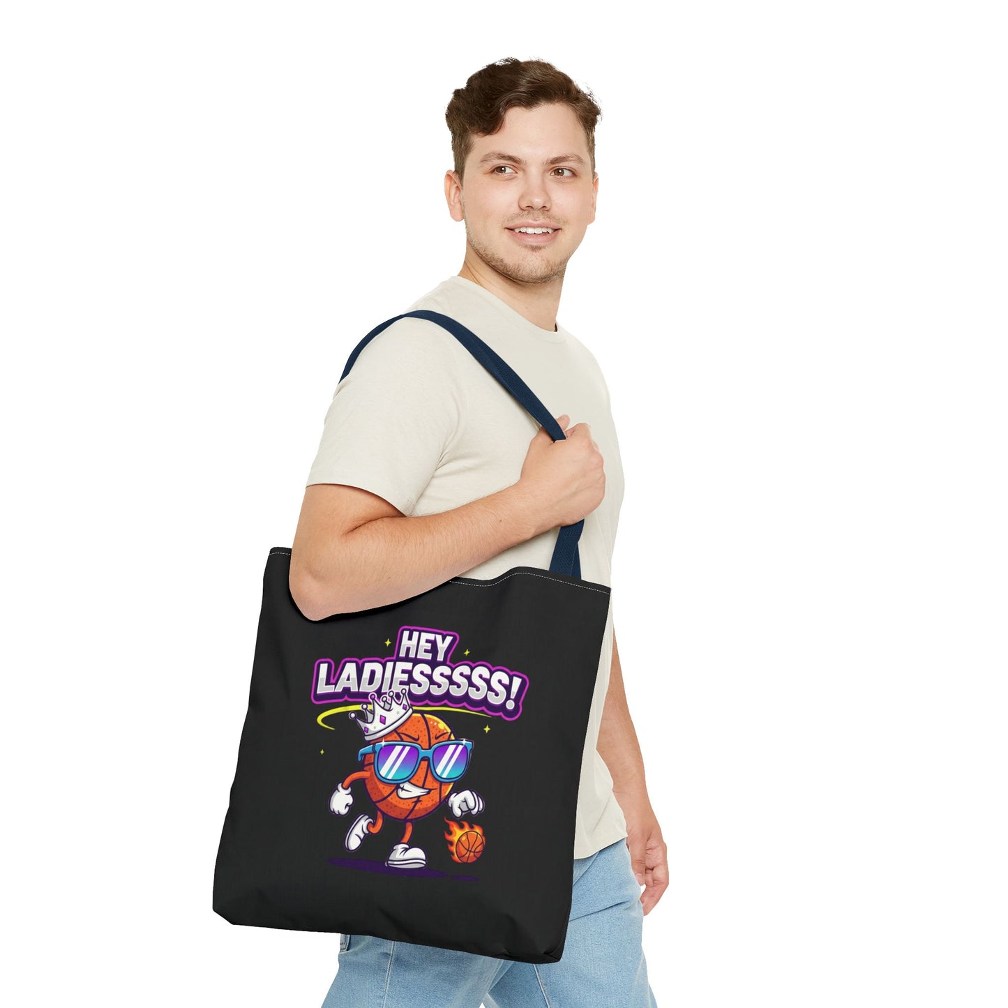 Hey Ladies Basketball Tote Bag (Black)