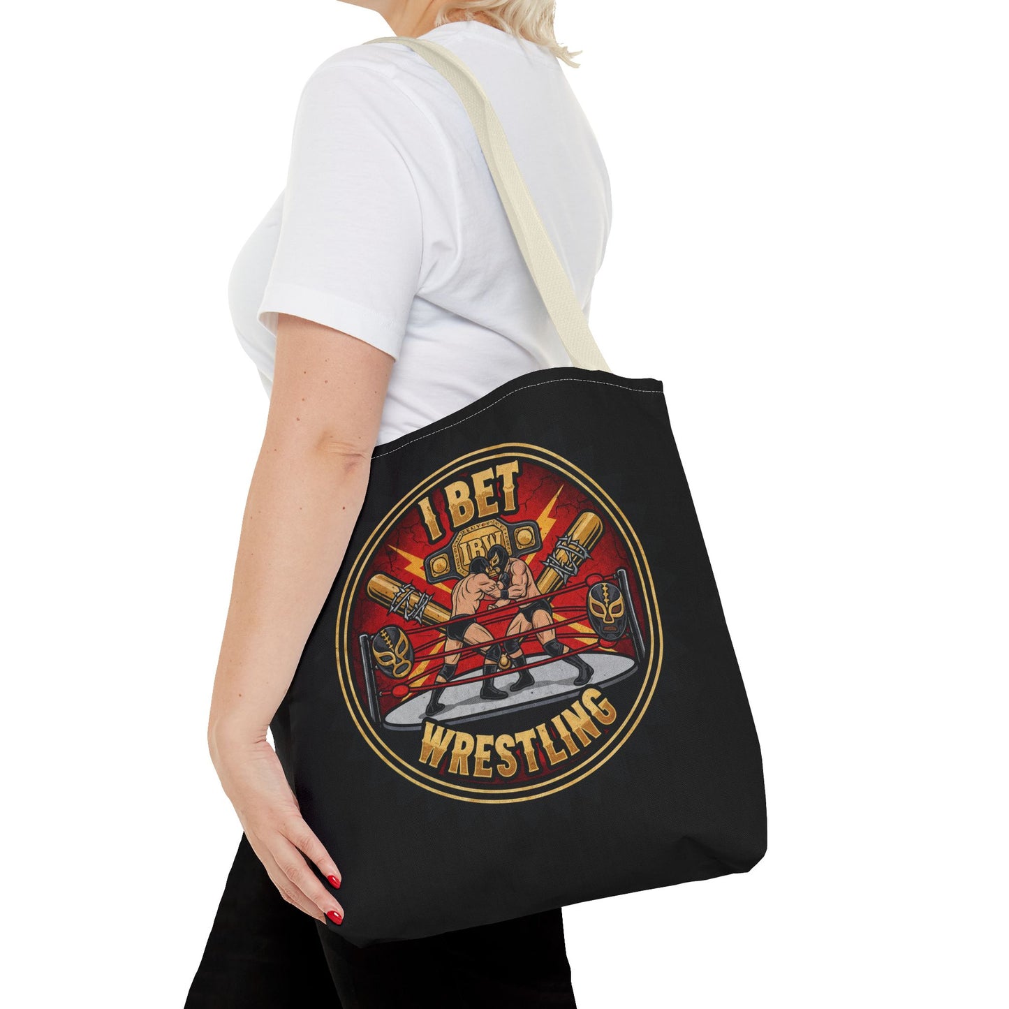 I Bet Wrestling Ring Tote Bag (Black)