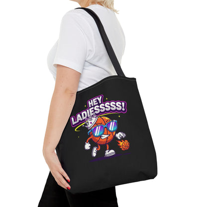 Hey Ladies Basketball Tote Bag (Black)