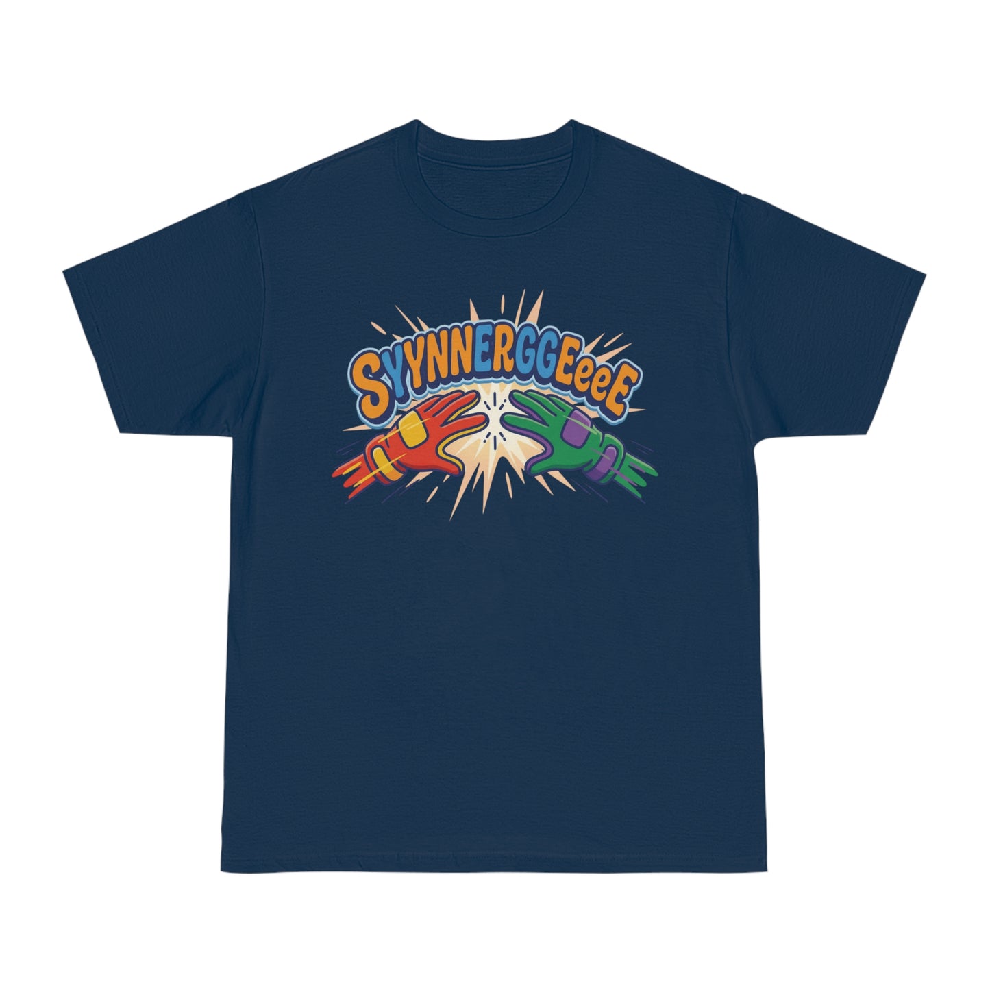 "SYYNNERRGGEEeeE" Cartoon Hammer Graphic Tee/Coach and Company