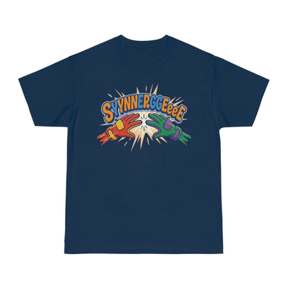 "SYYNNERRGGEEeeE" Cartoon Hammer Graphic Tee/Coach and Company