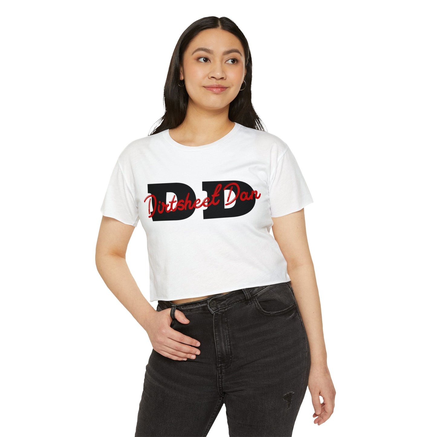 DirtSheet Dan Crop Top — Women's Festival Graphic Tee/Coach and Bro