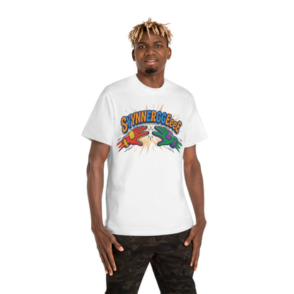 "SYYNNERRGGEEeeE" Cartoon Hammer Graphic Tee/Coach and Company