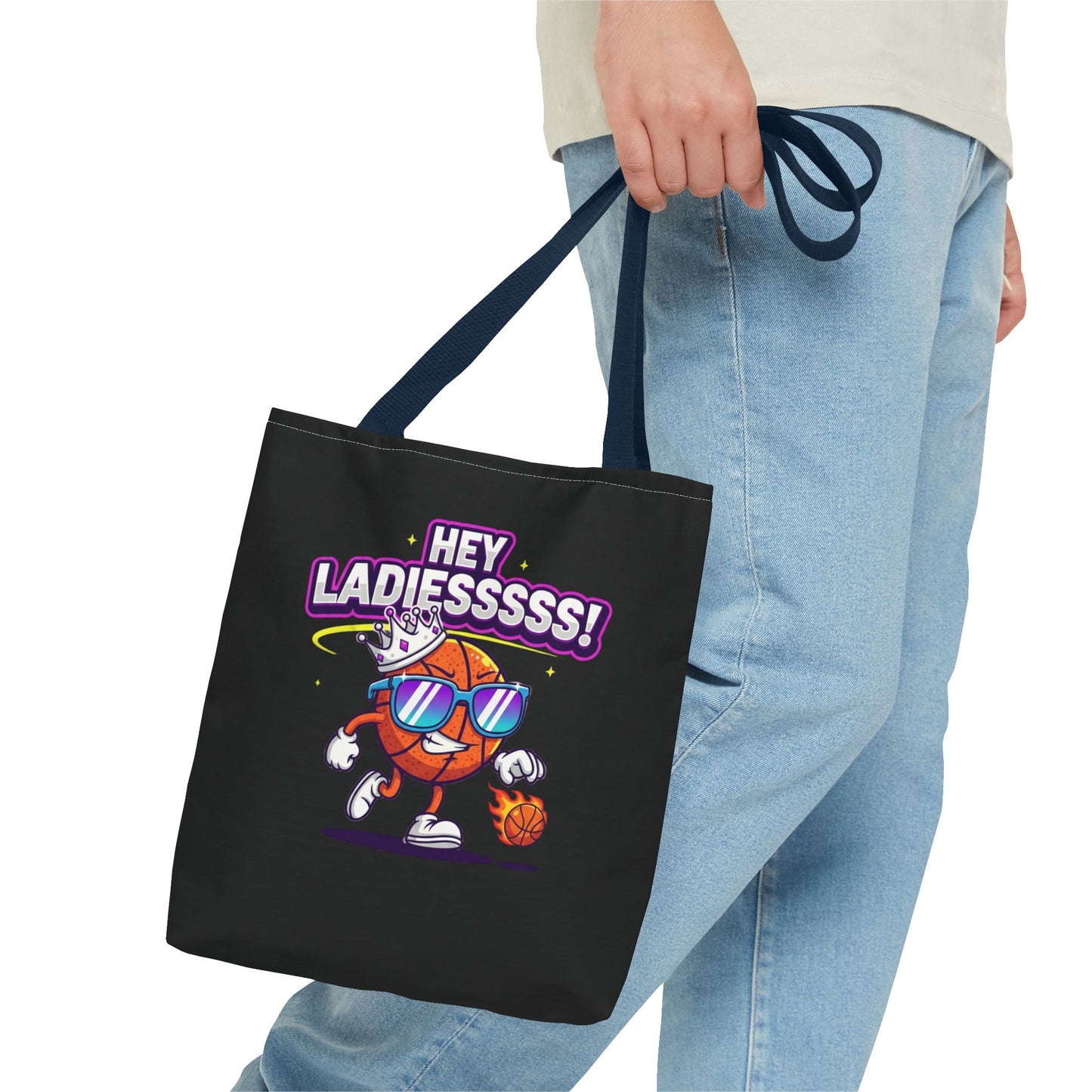 Hey Ladies Basketball Tote Bag (Black)