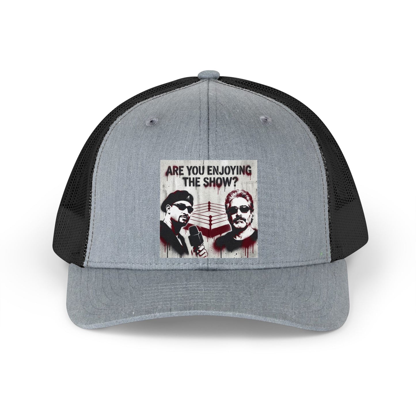 Retro Trucker Hat – "Are You Enjoying the Show?" Vintage Mic Podcaster Cap/Coach and Bro