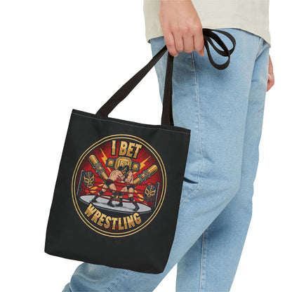 I Bet Wrestling Ring Tote Bag (Black)