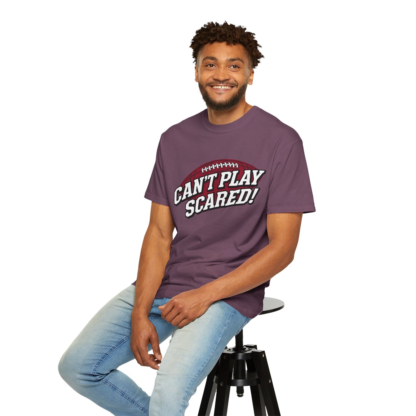 Can't Play Scared! Football Tee (Mult Colors)