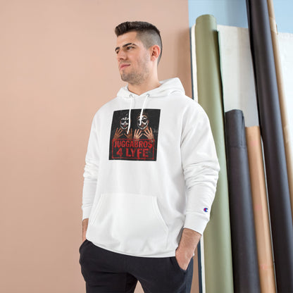 Juggabros 4 Lyfe Hoodie — White Champion-Style Rap Crewneck/Coach and Bro