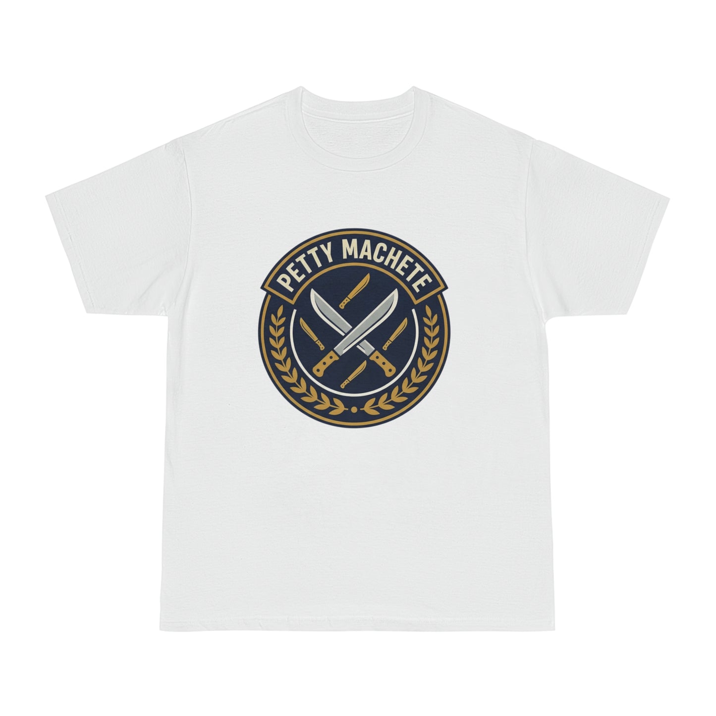 Petty Machete Badge T-Shirt — Vintage Knife Emblem Tee/Coach and Company