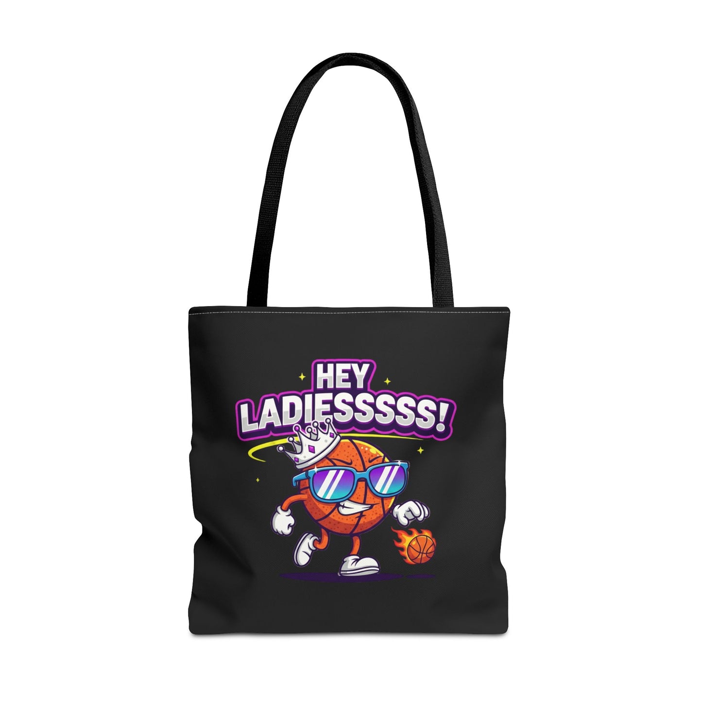 Hey Ladies Basketball Tote Bag (Black)