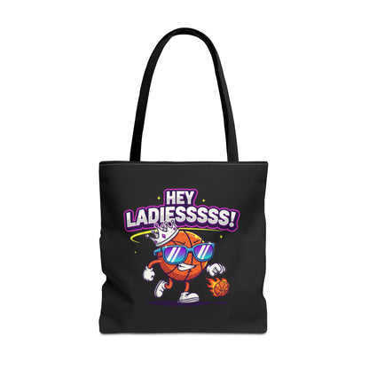 Hey Ladies Basketball Tote Bag (Black)