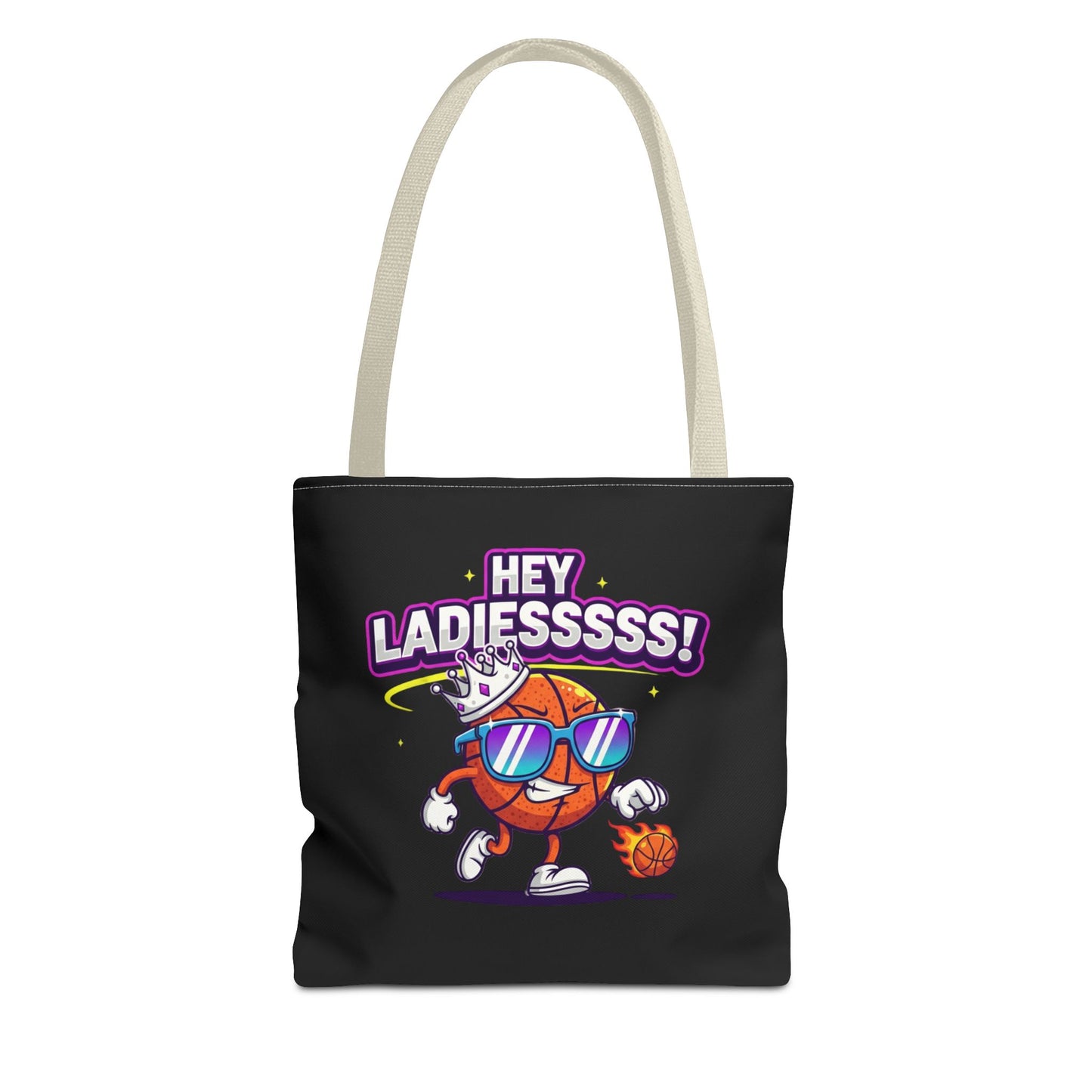 Hey Ladies Basketball Tote Bag (Black)